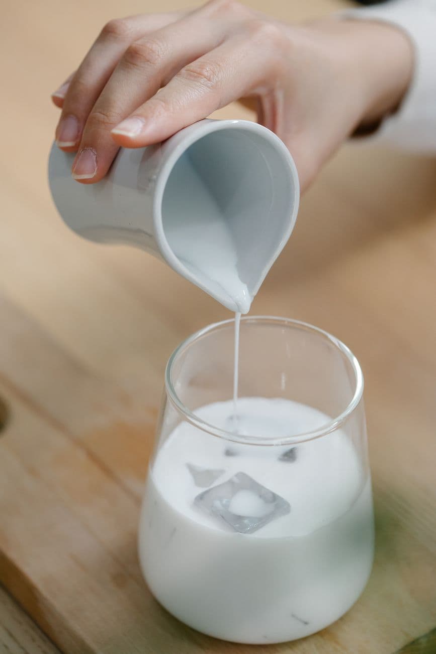 Fresh milk being poured